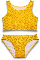 Mermaid Sisters bikini set voor meisjes - Geel - Maat 122-134 - Zeemeermin zwemkleding