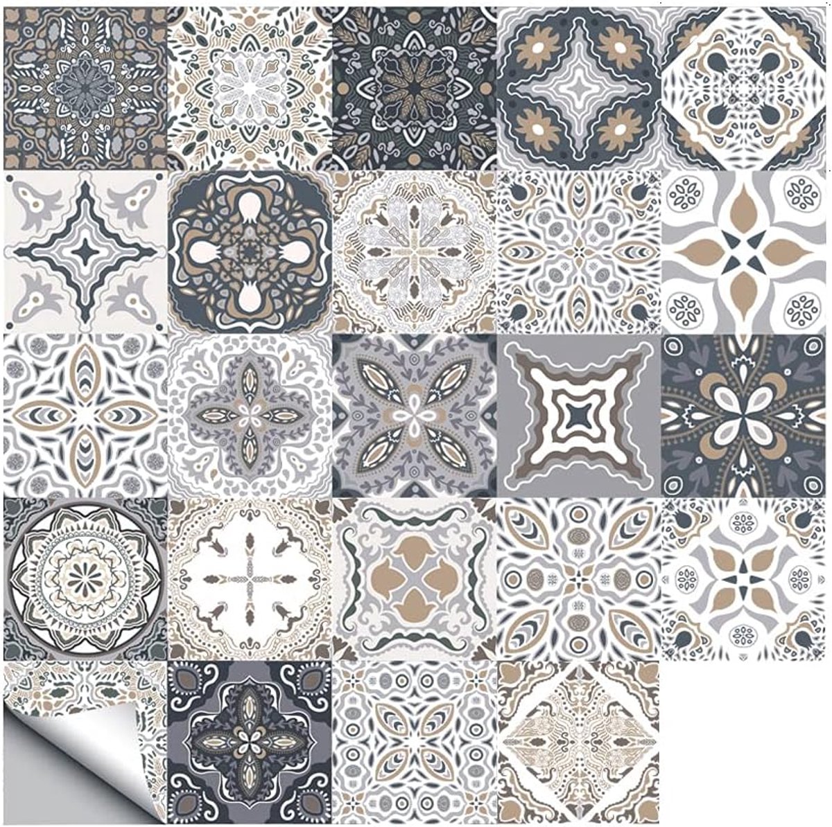 Plaktegels - Wandpanelen - tegelstickers keuken - plaktegels keuken - Zelfklevende Tegels - Muurstickers Keuken - Wandtegelstickers - Set van 24 - 15 x 15 cm - Decoratieve Stickers - Geschikt Voor Keuken & Badkamer - Grijs