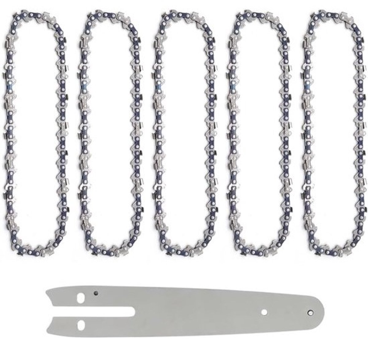 SnelShoppen - 5pcs Mini Chainsaw 6 Inch Ketting met 6 Inch Kettingzaag Gidsbalk Vervangende Zaagketting voor Handheld Mini Chainsaws, Duurzaam Mangane