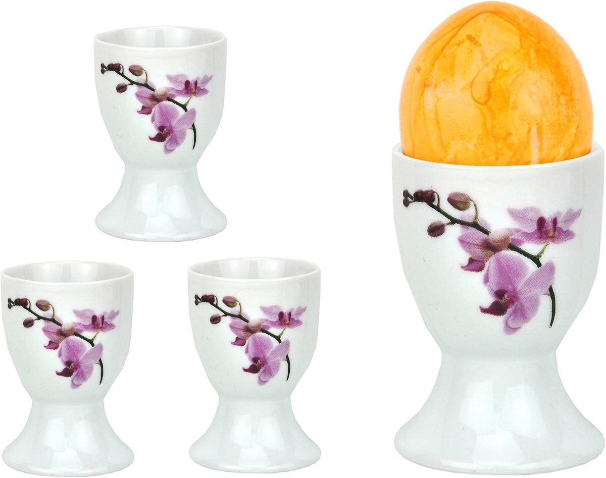 Well eierdopjes, 4-delige set, 4,8 cm, wit, keuze uit verschillende motieven