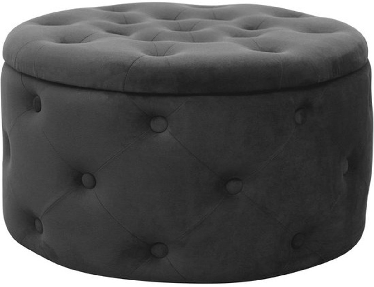Gewatteerde Velours Poef met Plank 55 cm - Multifunctionele Voetenbank voor Opbergruimte en Decoratie