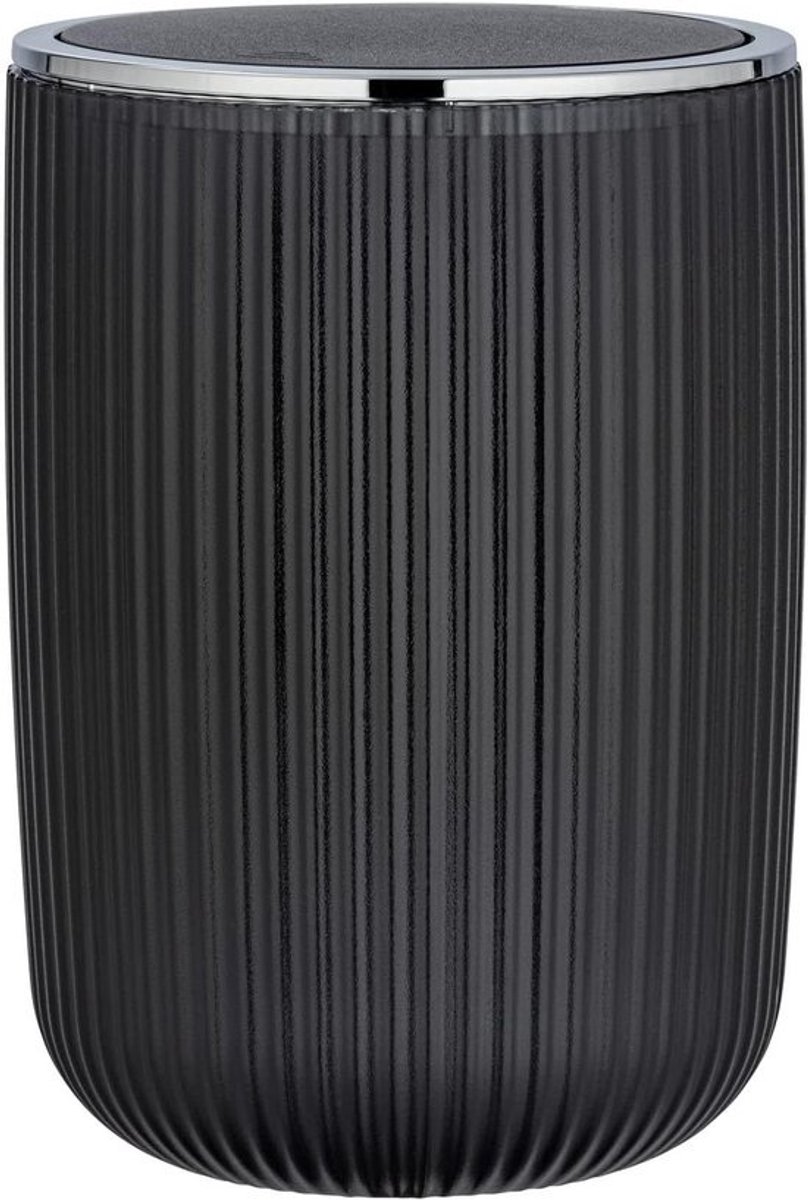 Afvalemmer met schommeldeksel en een inhoud van 55 liter - Kunststof - Grijs - 19 x 27 x 19 cm