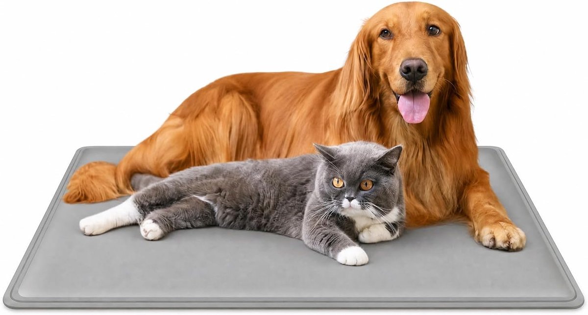 Koelmat voor honden, verkoelende en waterdichte verkoelende hondenmat van robuust 32D polyester/pvc, voor binnen, auto en tuin, eenvoudig afwasbaar, 90 x 60 cm