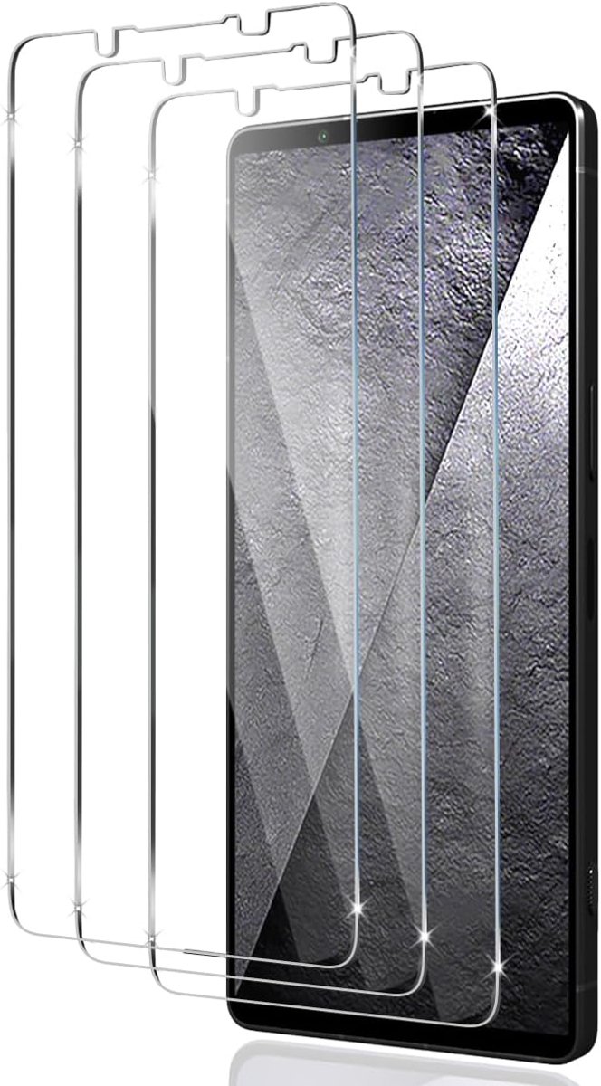 Compatibel met Sony Xperia 1 VIII voor pantserglas, 3 stuks 9H hardheid veiligheidsglas, anti-kras displayfolie, anti-luchtbellen, HD Clear displaybescherming