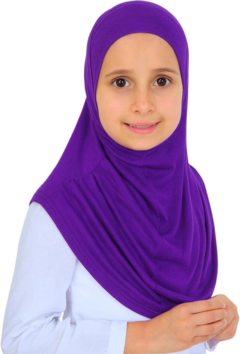 Hijab Hoofddoek voor meisjes, zachte viscose eendelige hoofddoek voor kinderen, moslim hoofddoeken, islamitische kleding, Turks instant dames hoofdbedekking voor ramadan Eid gebed