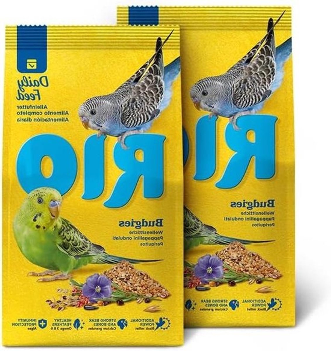 Volledig voer voor grasparkieten | Dubbel Pakket | 2 x 1 kg | Met hoogwaardige zaden en granen | Ondersteunt een evenwichtige voeding en een goede voedingsstoffenvoorziening