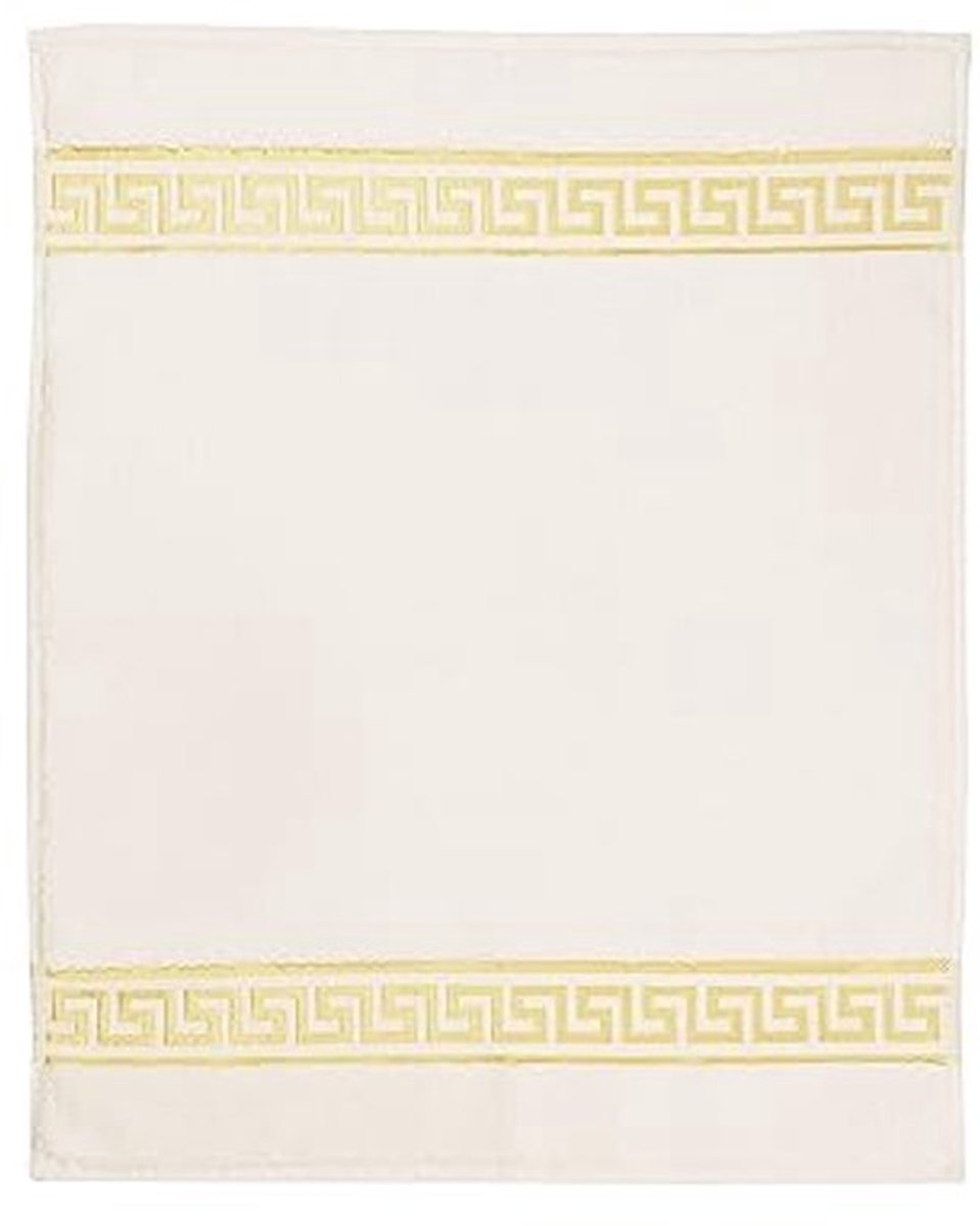 Badmat douchemat van katoen in beige, zwart, wit of goud 50 x 70 cm met een meander patroon