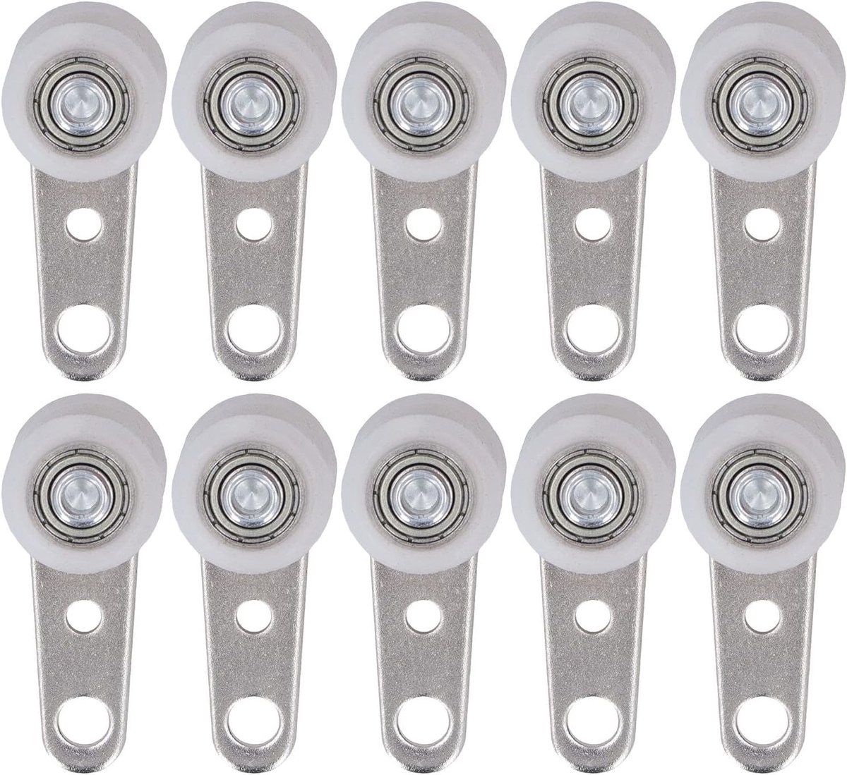 Roestvrij staal nylon lager katrolblok met 2 nylon wielen 19 mm diameter 44 mm lengte voor schuifdeur kastraam 10-delige set Duurzaam glad Gemakkelijk te installeren