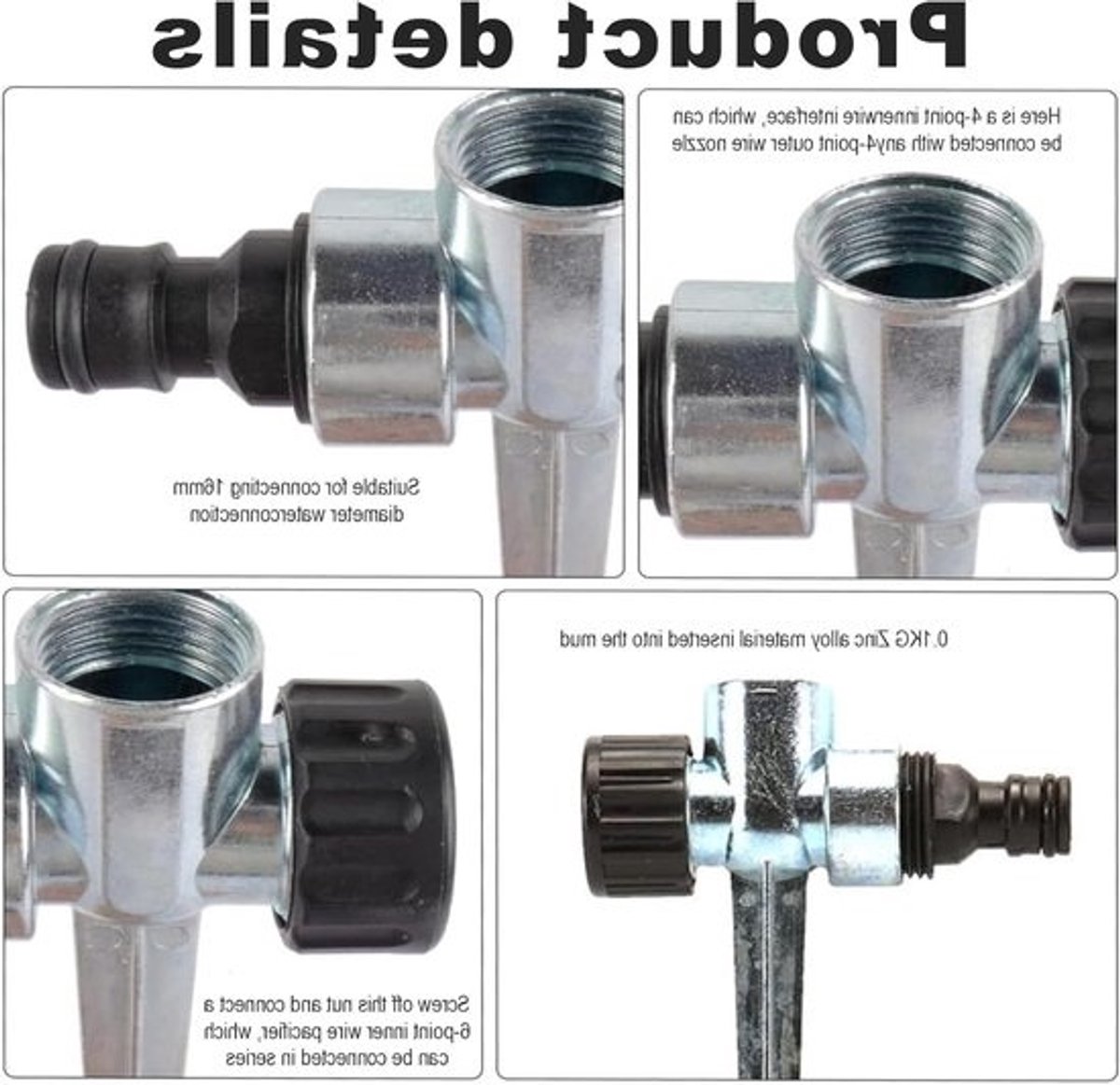 SnelShoppen - 2-Delige Tuinspuiter Circulaire Sprinkler & Gras Sprinkler Klein Oppervlak met 0-360° Bewatering, Verstelbare Ronde Spuitkop voor Tuin B