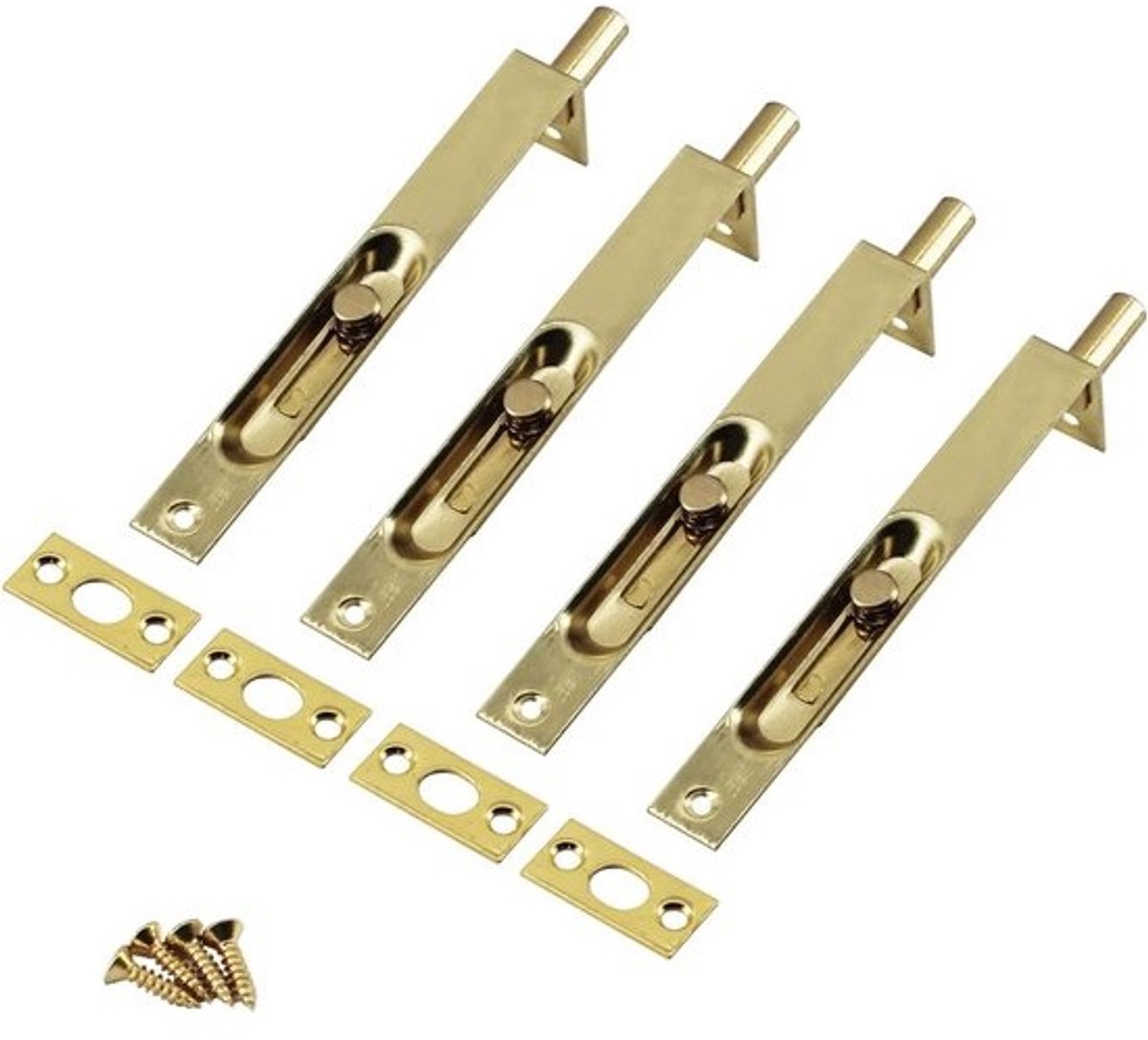 Verstelbare 10 Inch RVS Verborgen Deurslot Flush Slide Latch met Schroeven - 4 Stuks, Veilig en Duurzaam