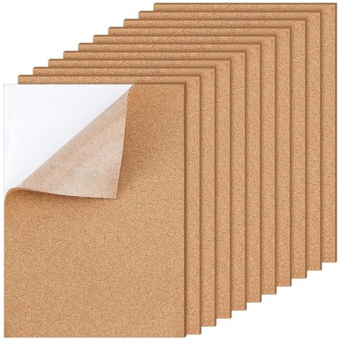 15 Stuks Zelfklevende Kurkbladen A4, 30 x 21 cm, Ideaal voor Kantoor, Knutselen en Creatieve Projecten, Dikte 3 mm