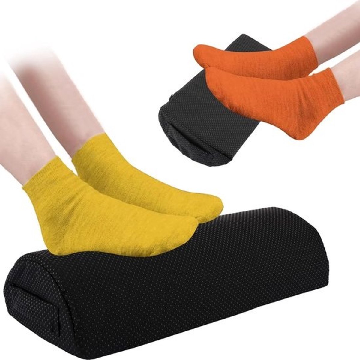 Ergonomische voetensteun voor onder bureau, comfortabel voetkussen, ideaal voor thuiswerk, verlicht schouder- en rugpijn, zwart