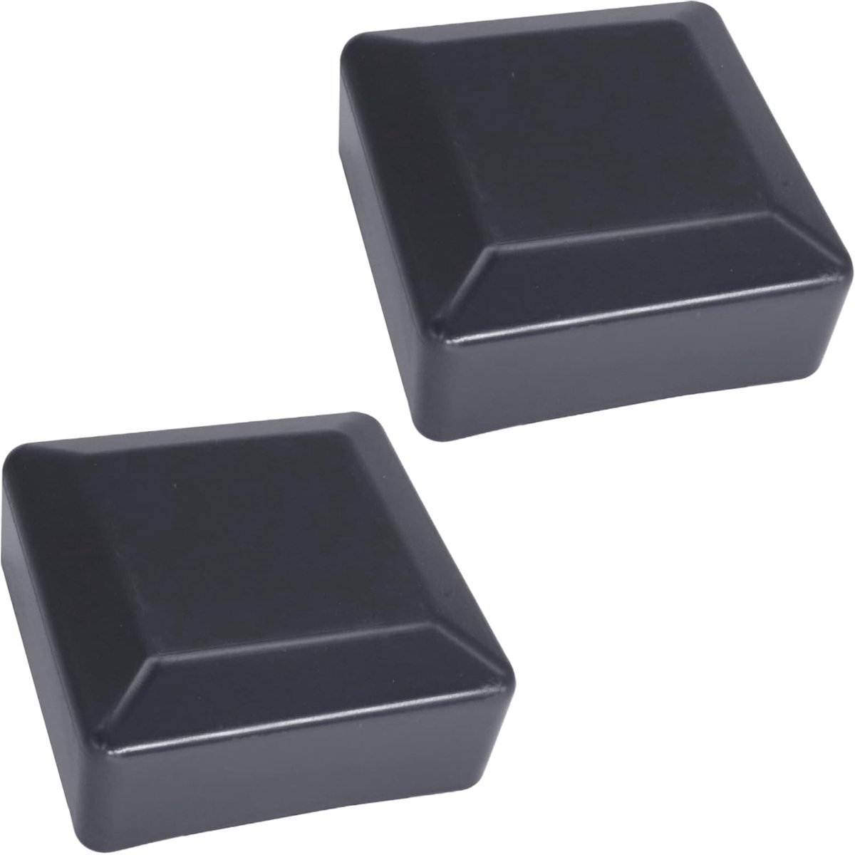 (2 stuks) Afrasteringsdoppen, vierkant 80 x 80 mm grijze kunststof doppen voor afrasteringspalen, antraciet grijs RAL 7016 kleur