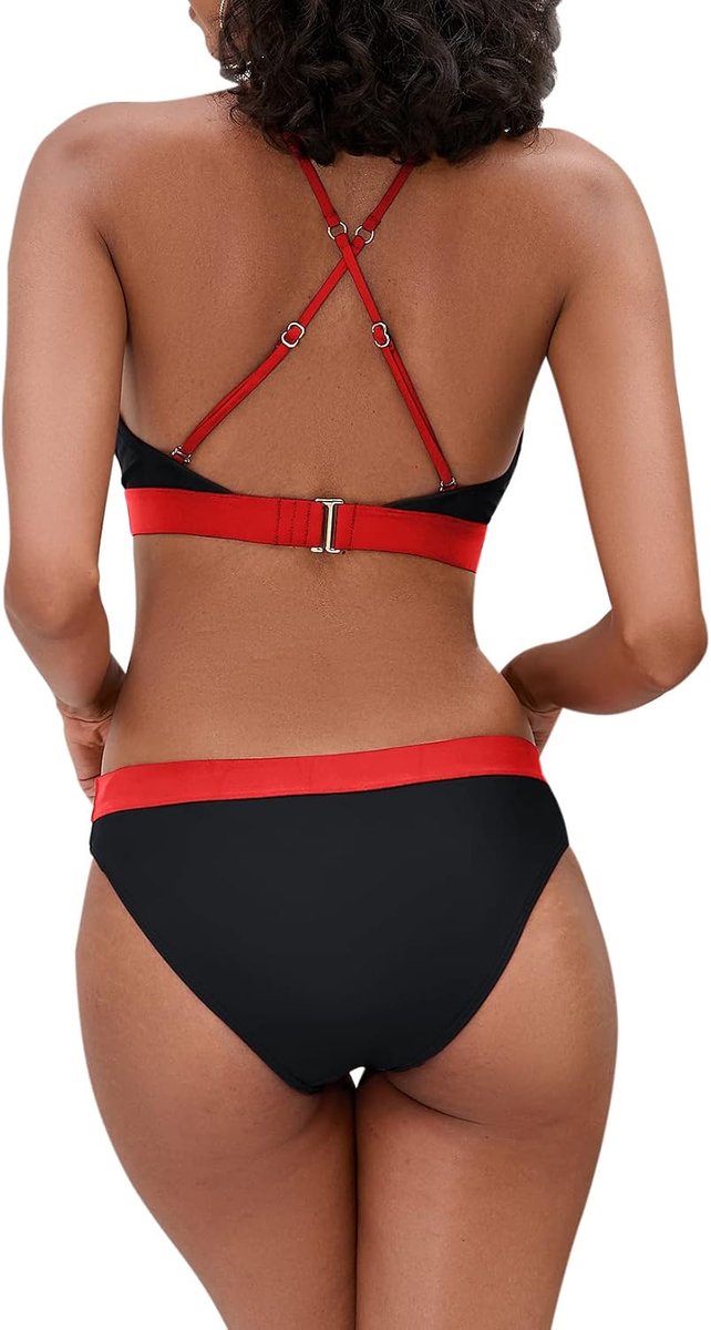Bikini voor dames, triangel, brede band onder de borst, badmode, badpak