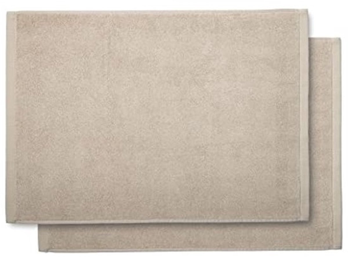 Set van 2 Badmatten 50 x 70 cm - Natuurlijk Zacht en Absorberend Organisch Katoen