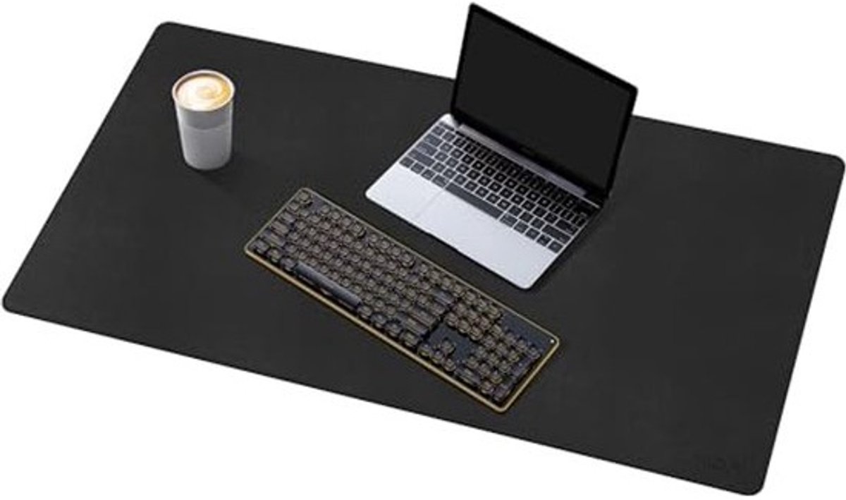 Grote bureauonderlegger 90 x 40 cm - PU-leer en antislip suède - Waterdichte tafelonderlegger voor laptop en muis - Multifunctionele muismat voor kantoor en thuiskantoor