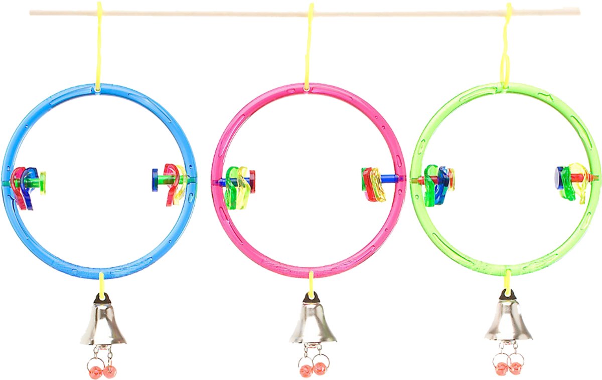 Jw activitoy ring clear - Parkieten speelgoed - Vogelspeelgoed - Kunststof - Meerkleurig - 21 cm - ø 11 cm
