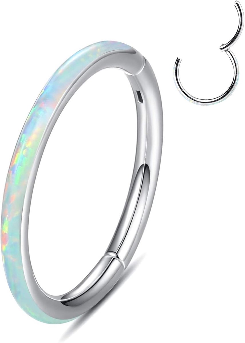 Ringen oor helix conch zilver goud piercing kraakbeen ringen tragus daith opaal ring neus piercing hypoallergeen 18G 16G 6MM/8MM/10MM