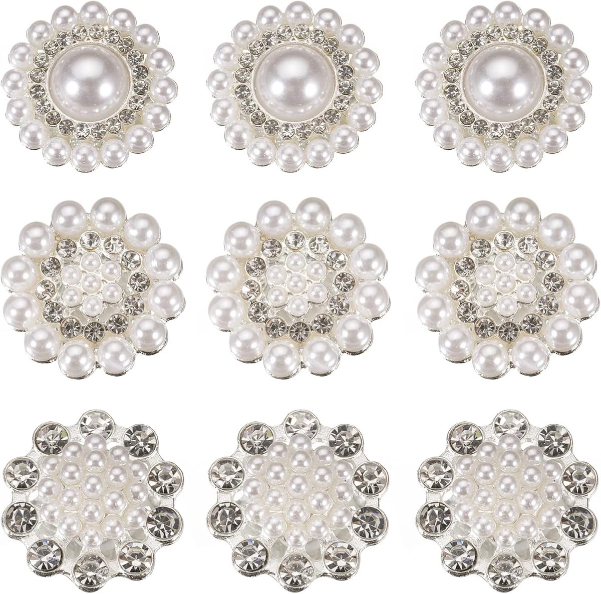 Knopen kristallen strass bloem knop parel strass knop decoratie platte achterkant knopen voor sieraden maken kleding tassen schoenen bruidsjurk DIY (2)