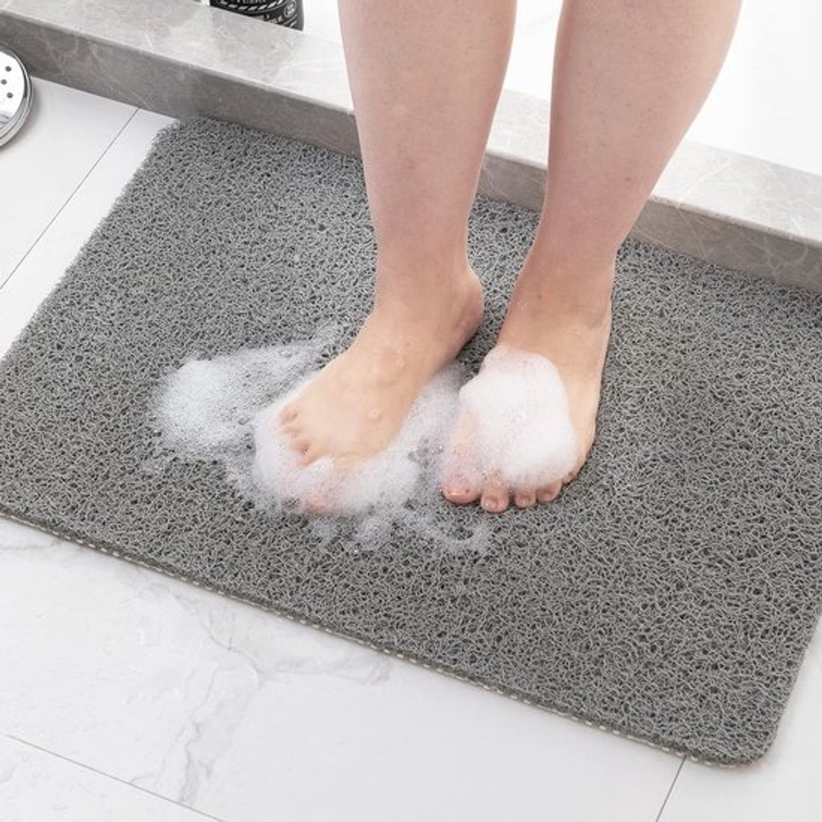 Antislip Badmat voor Douche & Bad - Sneldrogende Vloermat voor Badkamer, Keuken & Hotel (Grijs, 61 x 40 cm)