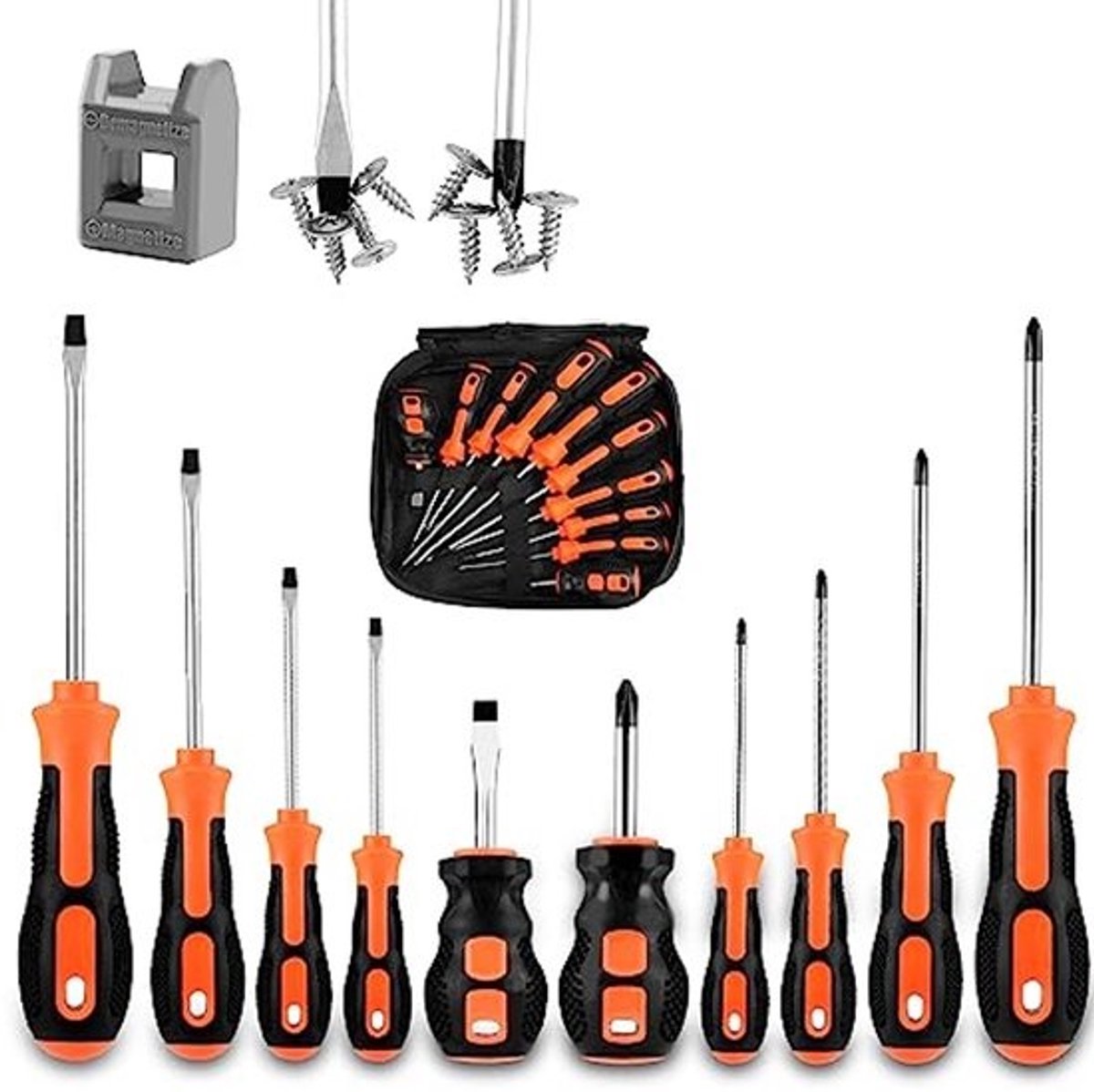 Schroevendraaierset 10 stuks - Heavy Duty Magnetische Schroevendraaiers voor alle bevestigingsbehoeften
