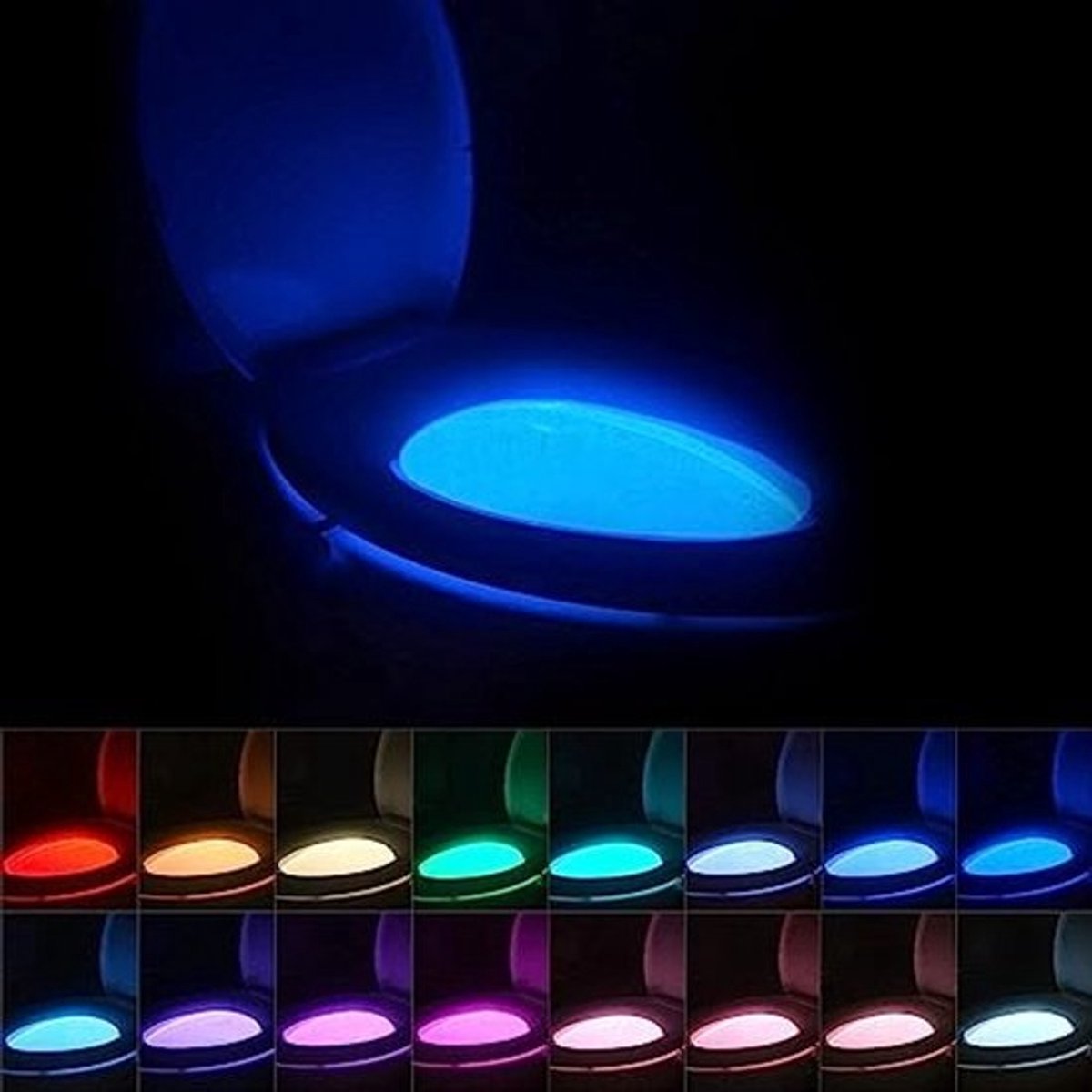 Toilet Nachtlampje met Bewegingssensor - 16 Kleuren LED Verlichting voor Badkamer Decoratie