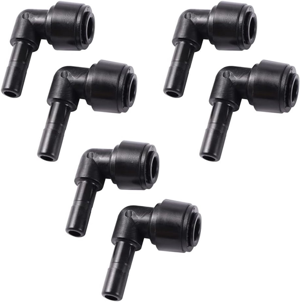 6 Stks Waterpijp Stem Elleboog Connector voor 6.5mm Tubing 90 graden elleboog Push om Plastic Quick Fittings voor Omgekeerde Osmose Systeem aan te sluiten