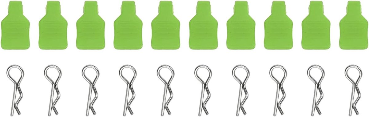 10 Stks RC Body Clips Compacte 3mm RC Body Clips met Bevestiging Mount voor 1/18 RC Auto 1/24 SCX24 RC Auto(groente) Modelauto