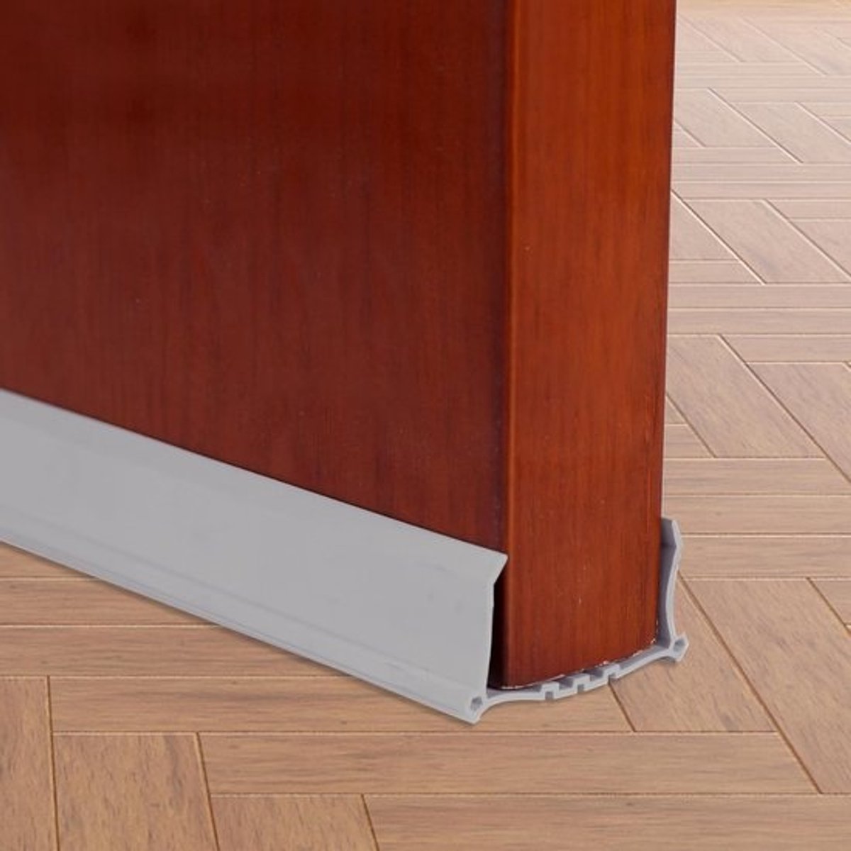 Tochtstopper voor deur - Afdichtstrip van PVC - Voor winddichte afdichting - Geluidswerend - Insectenwerend - Lengte 96 cm - Grijs