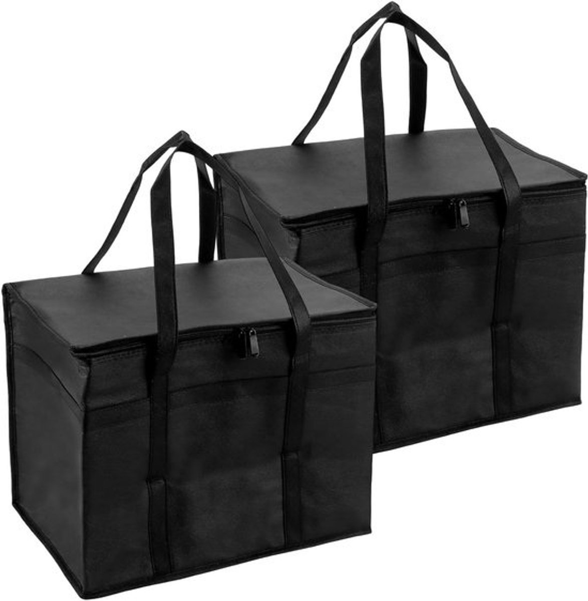 Set van 2 Geïsoleerde Tas voor Vervoer van Voedsel, 41 x 23 x 33 cm, Vouwbare Grote Tas voor Warme Maaltijden en Boodschappen