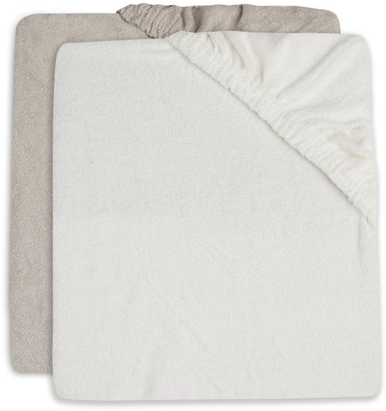 Jollein - Aankleedkussenhoes Badstof 50x70cm - Zachte Hoes Baby Aankleedkussen - Ivory/Nougat - 2 Stuks — afbeelding 2