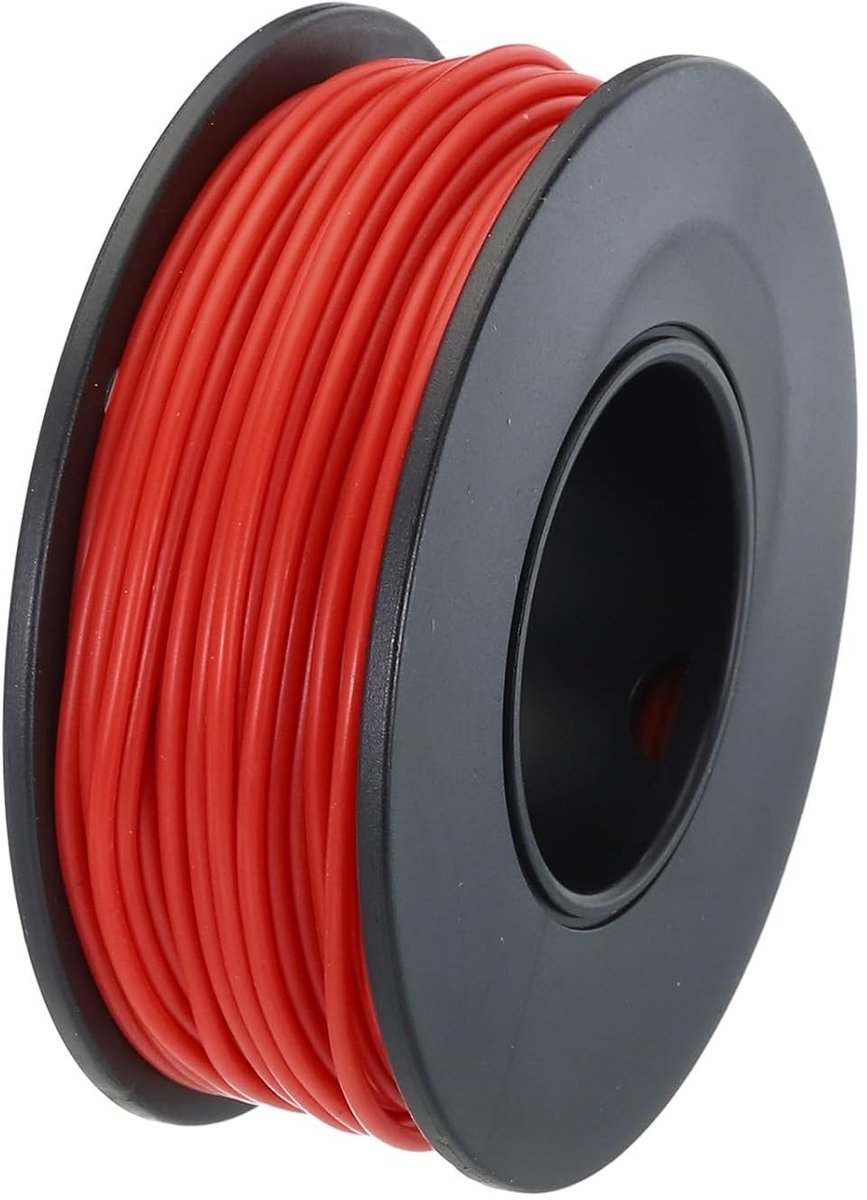 Elektriciteitsdraad - Rood - 28AWG / 15 Meter - Vertind Koperen Kabel met Siliconen Isolatie - Voor Hoge Temperatuur Toepassingen