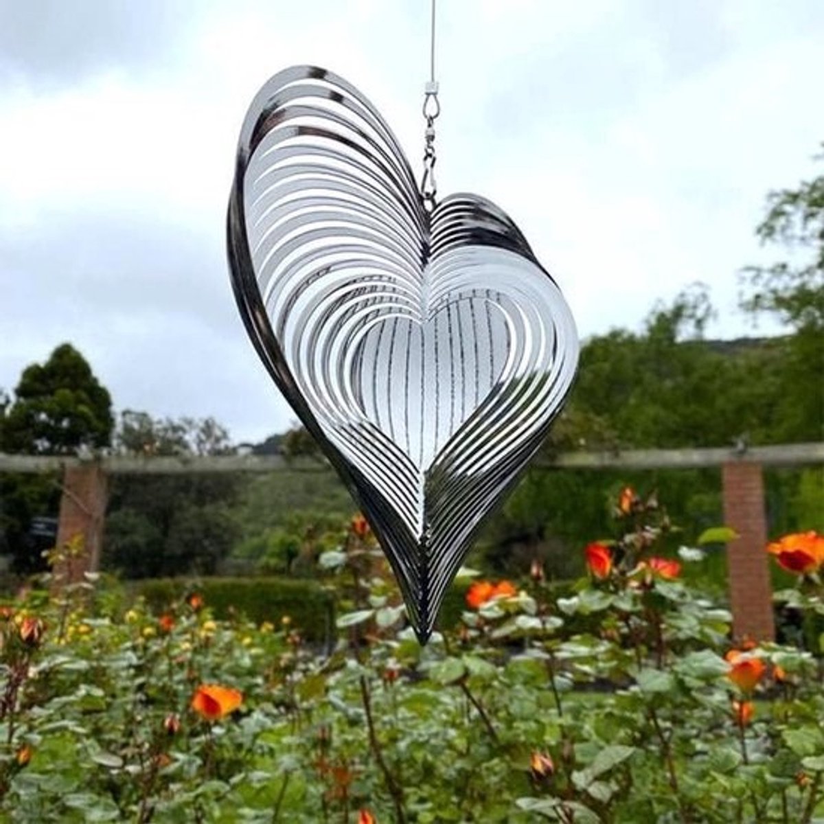 Kinetische Wind Spinner van Roestvrij Staal voor Tuindecoratie - 3D Hangende Windvanger voor Binnen en Buiten, Beweging en Kunst in de Tuin
