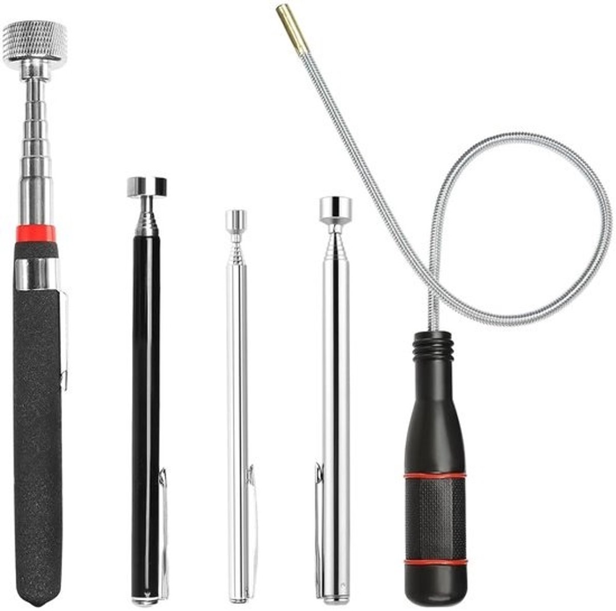 5-delige telescopische magnetische staaf - flexibele magneetlifter - 550 mm