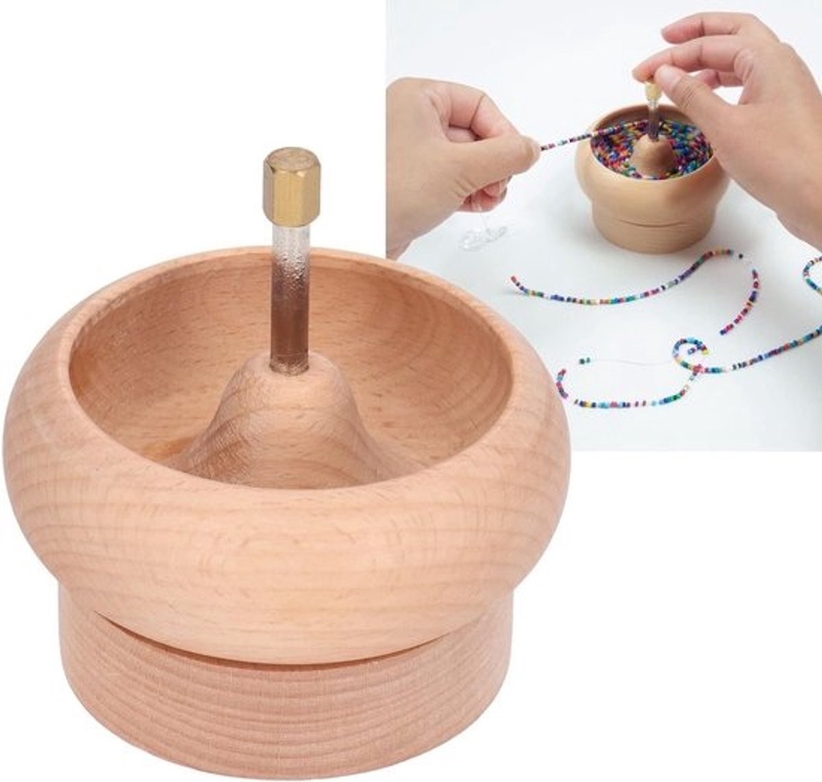 DIY-kralen-spinner voor armbanden en taillebeads, met verstelbare snelheid en grote oognaald voor kralenwerk en creatief knutselen