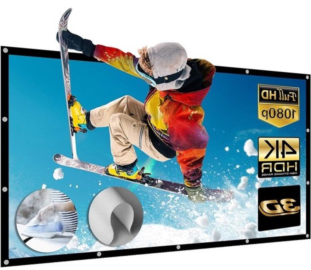 Projectiescherm - Beamerdoek - Thuisbioscoop - Opvouwbaar - 250 inch - Wit