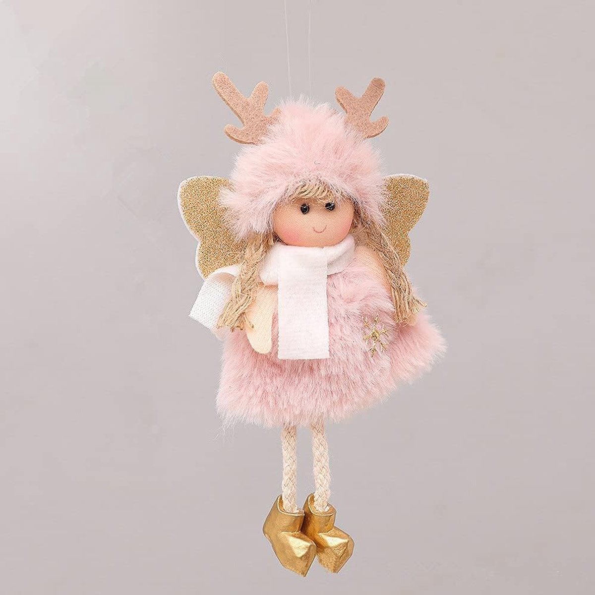 Kunstkerstboom Christmas Plush Angel Girl Boy Dolls Xmas Tree Ornament Natal Noel Deco Kerstversiering for thuis Nieuwjaar 2021 Kids Gift (Color : 7)