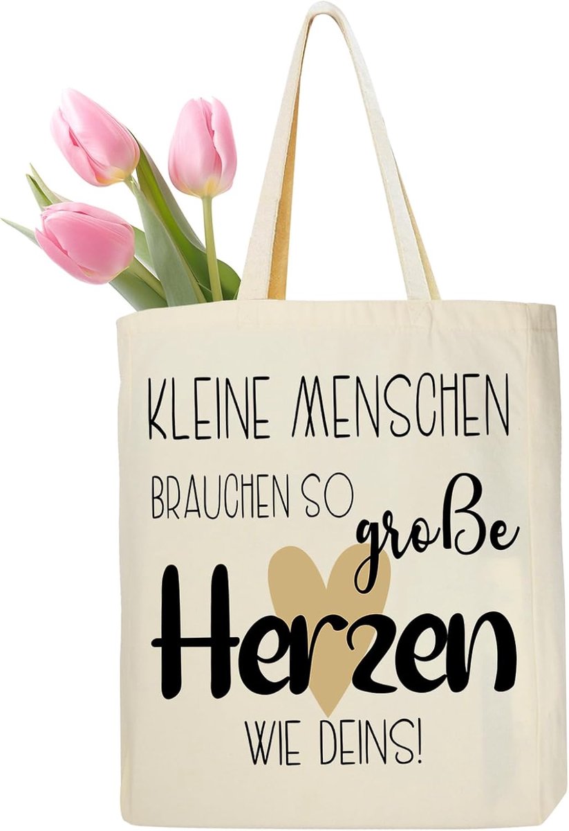 Tas bedrukt canvas tote bag esthetische boodschappentas stoffen tas 35 x 42 x 8 cm - dames draagtas geschenken voor vrouwen vriend mama, verjaardag, Moederdag