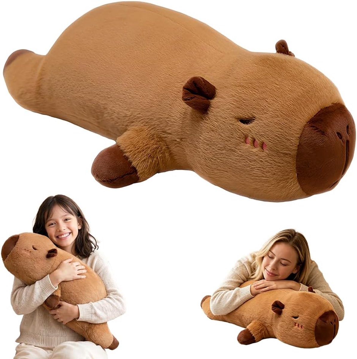 Knuffeldier, 70 cm, Capybara pluche dier, lange poppen, groot kussen, pluche, knuffeldier, Capybara kussen, pluche kussen, lang kussen voor thuis