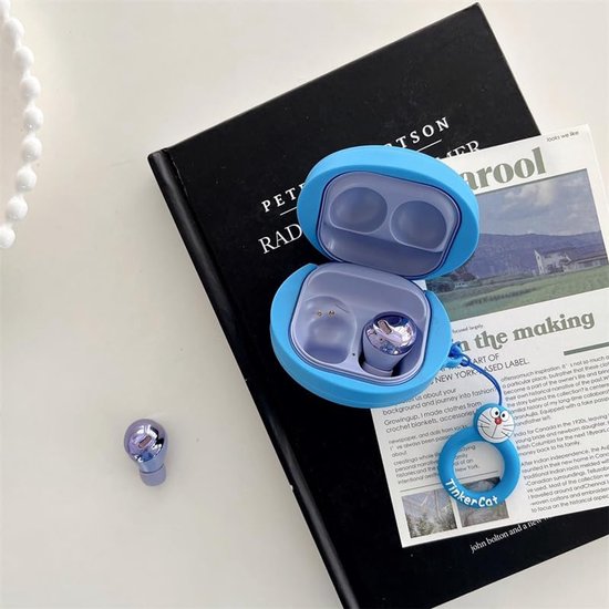 Hoesje voor Galaxy Buds FE (2023) / Buds2 Pro (2022) / Buds 2 (2021) / Buds Pro (2021) / Buds Live (2020), XMBYGY siliconen oplaadhoes met karabijnhaak voor Samsung draadloze oordopjes (Amon) — afbeelding 2