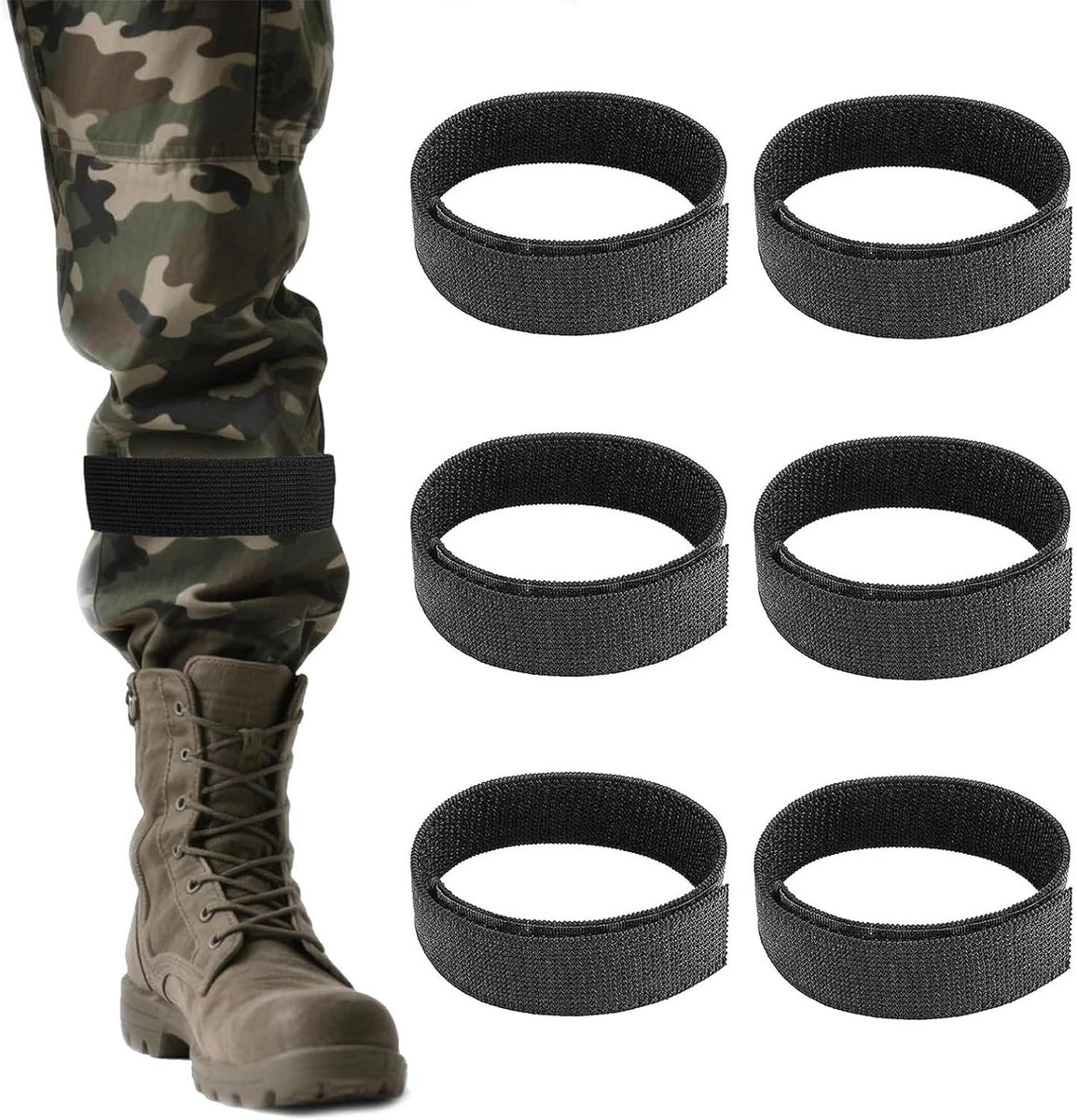 6 stuks fietsclips, verstelbare fietsclips, hoge elastische fietsclips, veiligheid fietsen broekclips voor wandelen, kamperen, steltlopers, vissen, militaire uniformen