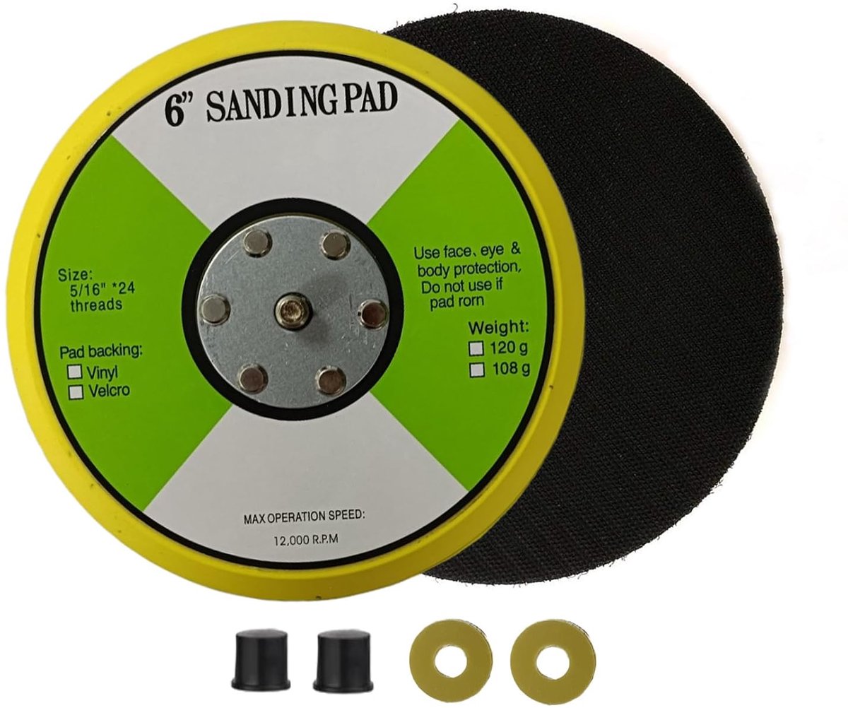 2 Stuks Schuurplaat 150mm Schuurpad met M8 Schroefdraad Steunpads