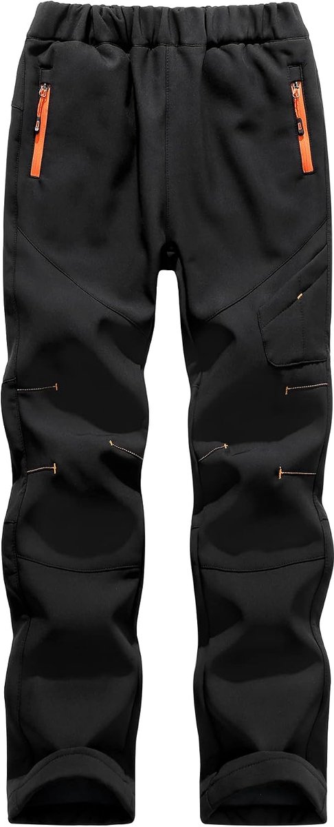 Softshellbroek voor kinderen, winter, outdoorbroek, fleece gevoerde sneeuwbroek, kinderen, waterdicht, 110-170