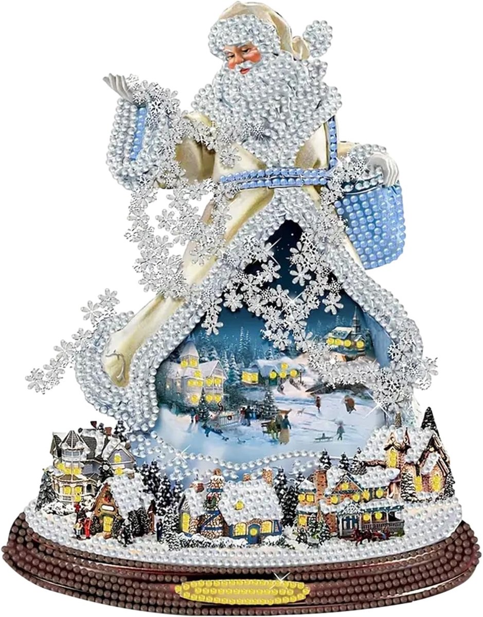 Doe-het-zelf sneeuwpop diamond painting kerstdecoratie, 5D kerstman diamant schilderij kunst set 30 cm, strass schilderij borduurwerk kunst tafel decoratie Kerstmis geschenken voor