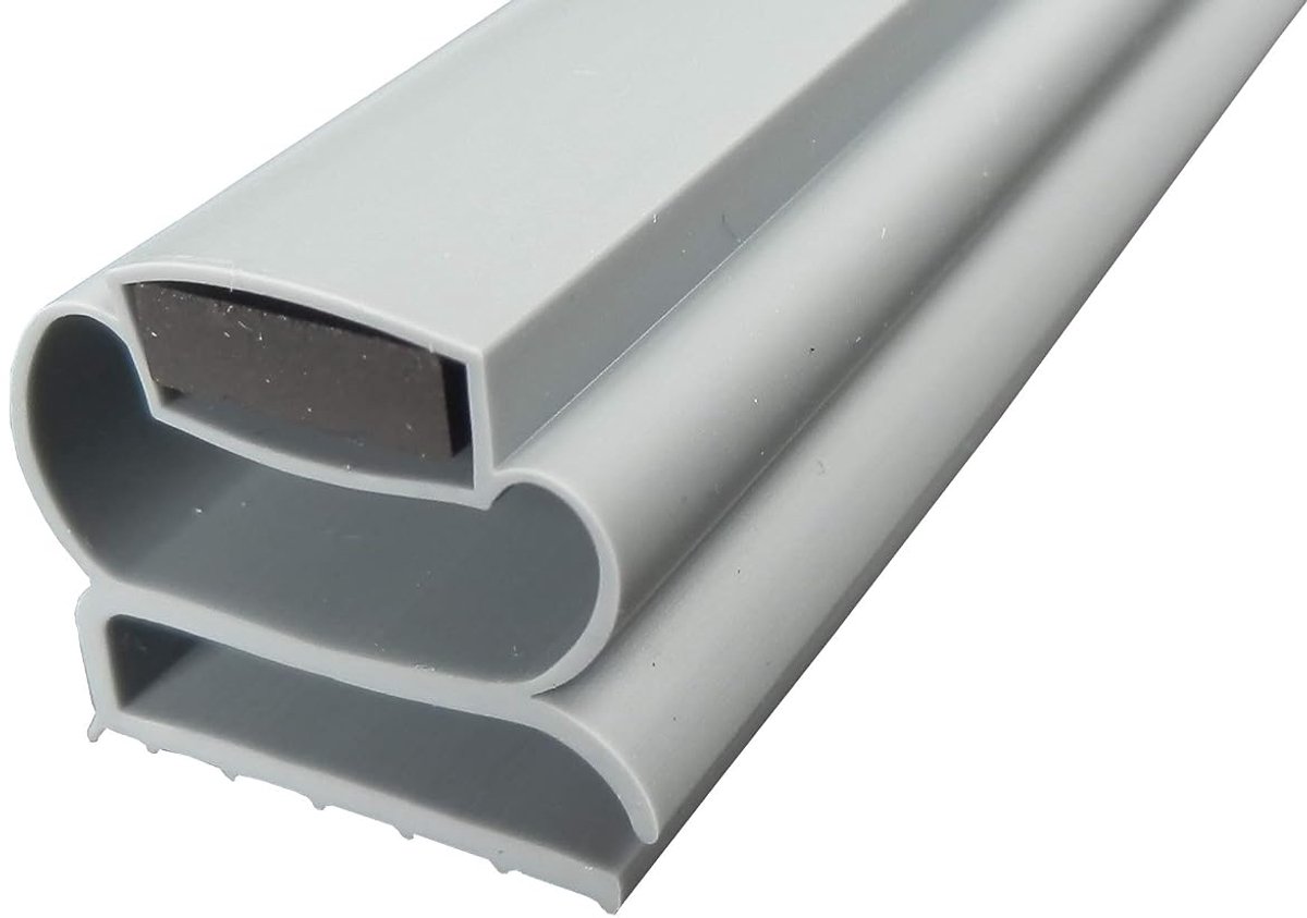 Afdichting het profiel"Klein H", 2000 mm, inclusief magneetstrips, kleur: grijs
