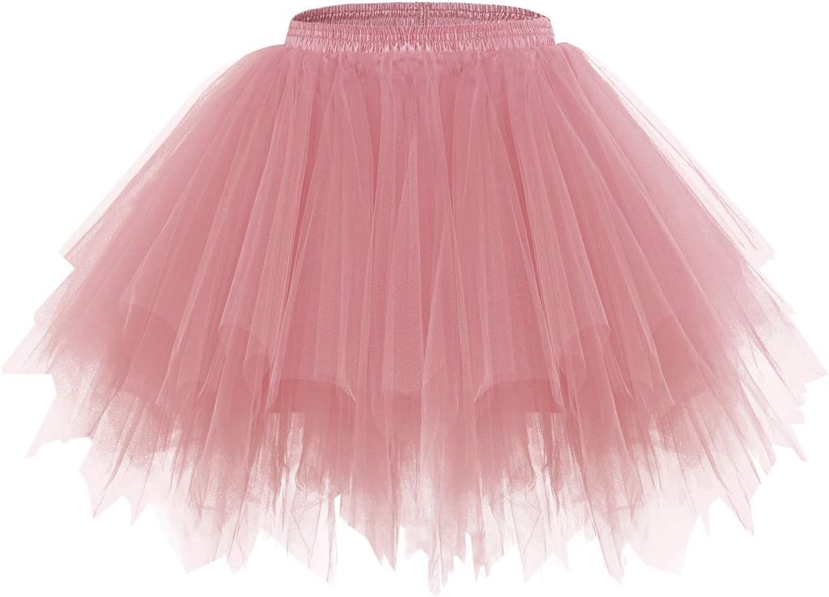 tule rok voor dames, petticoat, onderrok, kort, tutu, ballet, jaren '50, rockabilly, carnavalskostuum, crinoline