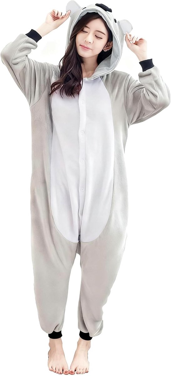 Pyjama voor carnaval, Kerstmis, Halloween, anime, cosplay, eendelig, voor volwassenen, uniseks, voor dames en heren, kleding voor de winter