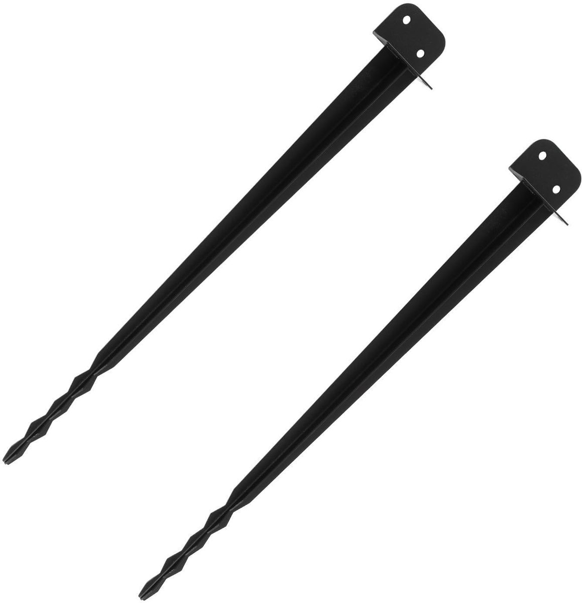 Set van 2 L-vormige bodemhulzen 70 cm met getand uiteinde, gemakkelijk in te slaan, grondankers en paaldragers voor houten en metalen palen, staal, voor alle tuinconstructies