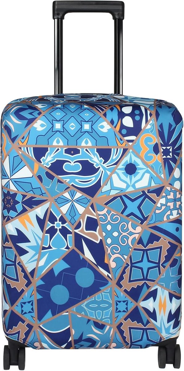 Land Reisbagage Cover Koffer Protector Past 18-32 Inch Bagage, Portugese Tegels, XL, Kleurrijk