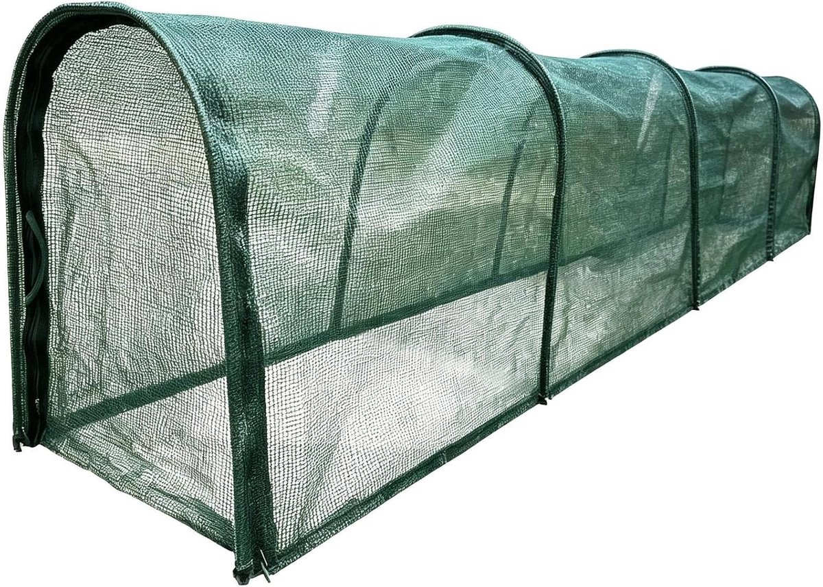 Kippentunnels Voor In Het Erf Met Zonwerend Net Verwijderbare Deur